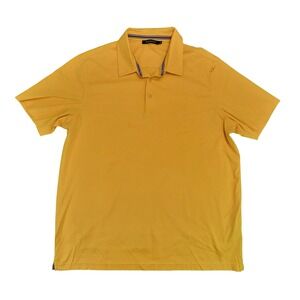 BUGATCHI Mens Yellow Short Sleeve Polo Shirt Size XL Golf‎ Casual